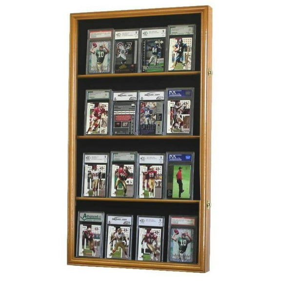 16 Graded Sport/Collectible Trading Card Display Case Cabinet
