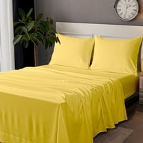 Ntbay Microfiber Bed Sheets Set - 1800 Series Soft Sheet Set- 3 Piece - Twin XL - Yellow