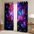 thumbnail image 2 of jejeloiu Butterfly Black Out Curtains,Galaxy Starry Sky Curtains Pack of 2 (42x63 Each),Gradient Pink Purple Blue Bedroom Curtains For Girls,Breathable Home Decor, 2 of 6