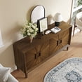 thumbnail image 6 of ATUMCTO 60" Farmhouse Sideboard Buffet Cabinet with Storage, Sunburst Doors, Adjustable Shelves, Antique Brown, 6 of 12