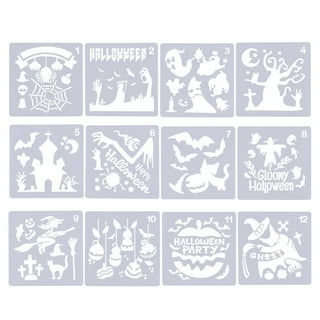 12Pcs Reusable Painting Stencil Templates DIY Drawing Stencils Halloween  Theme 