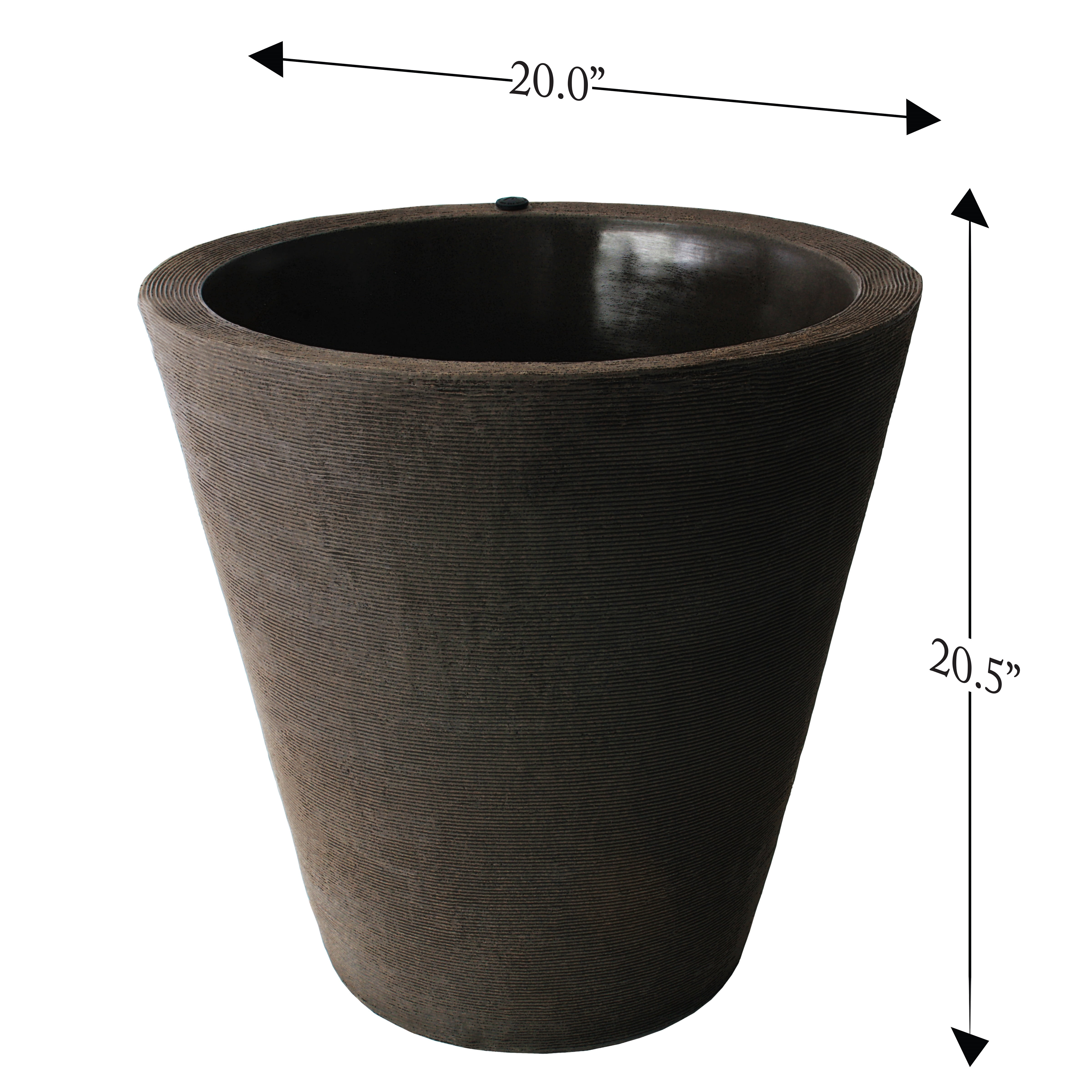 Algreen Olympus 20" Self-Watering Planter, Brownstone Resin