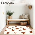 thumbnail image 3 of ODIKA 5'x7' Machine Washable Non-Slip Area Rug, Adorable Bear Cub with Paw Print Accents High Traffic Rug, Brown, 725123, 3 of 7