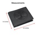 thumbnail image 5 of MARSHAL RFID Blocking Distressed Leather Bifold Wallet for Men with Tree of Life Design Black, 5 of 8