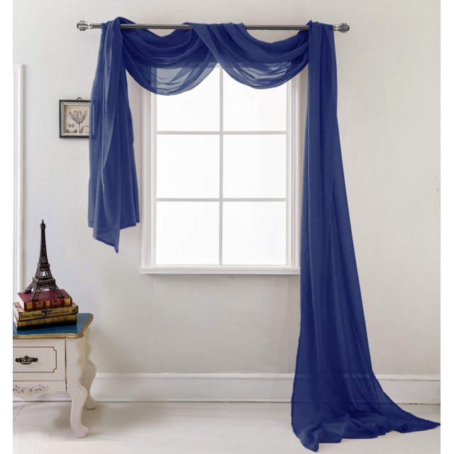 Bufanda de cortina transparente RT Designers Collection azul marino 55 x 216 in