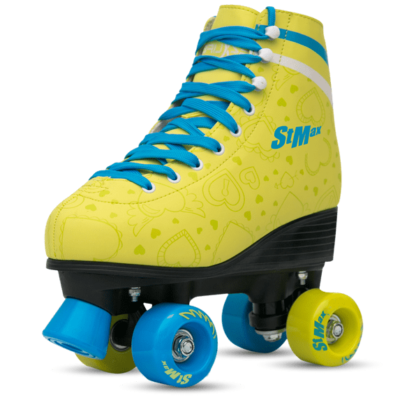 STMAX Quad Roller Skates for Girls and Women Lemon and Blue Size 3 Youth