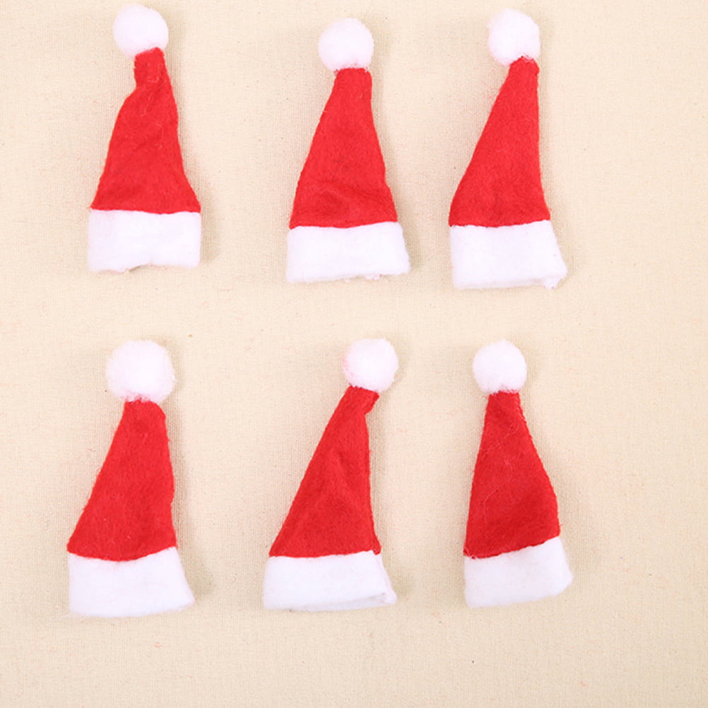 1-60x Mini Santa Claus Hats Lollipop Christmas Party Holiday Lollypop Top Topper 