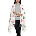 thumbnail image 2 of Rateoe Flower on ladybirds Printed Women's Traditional Scarf Wrap Tassel Shawl Fringes Neck Head Shawl Retro Scarf, 2 of 8
