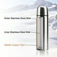 thumbnail image 2 of Best Stainless Steel Coffee Thermos - BPA Free - Triple Wall Insulated - Hot Tea or Cold Water Bottle + Drink Cup Top - NEW Easy C, 2 of 7