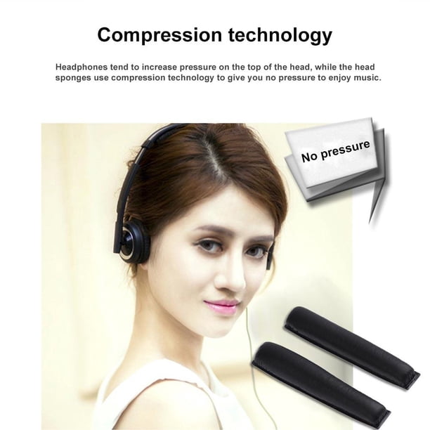 2 almohadillas de esponja para cabeza de auriculares suaves para Sennheiser PX100 PX200 (negro)