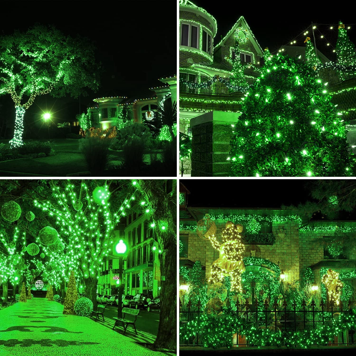 2Pack Solar String Lights 50 LED 32ft 8 Modes Outdoor Lighting Waterproof Christmas Fairy Lights for Xmas Tree Garden Homes Ambiance Wedding Lawn Party Decor, Green