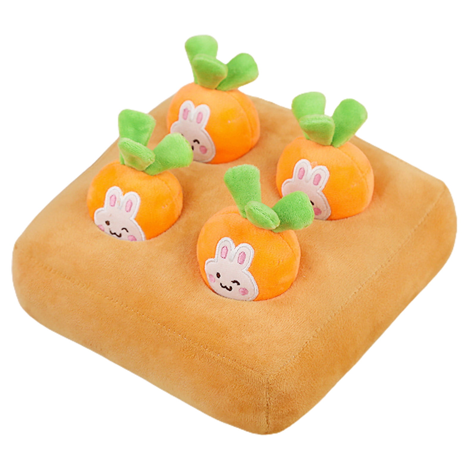 Interactive Strawberry Picking Toy, Plush Carrot Garden Playset, Pet Dog Cat Rabbit Toy, Hide-And-Seek Treat Dispenser, Soft Sensory Play Toy