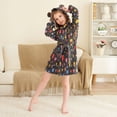 thumbnail image 3 of FORMRS Niños Bathrobe Unisex Hooded Robe Soft Plush Pajamas Sleepwear, Size 10-12T, Moon Pattern, 3 of 7