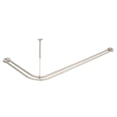 thumbnail image 4 of Utopia Alley Rustproof Wall Mounted Aluminum Double L Shaped Shower Curtain Rod 72" L x 31.7" W, with 24 Shower Hooks included & Ceiling Support ,Wall Mounted, Brushed Nickel, 4 of 11