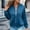 Blue, variant on XPMWRP Women's Stand Collar Zip Up Bomber Jacket, Loose Fit Casual Fleece Outerwear with Zipper Side Pockets Army Green XXXL