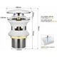 thumbnail image 3 of Desagüe de lavabo universal con rebosadero automático emergente con pulsador y clic para baño, latón cromado de 1-1/4", 3 of 5