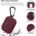 thumbnail image 4 of IBAOLEA Compatible for AirPods Pro Case Cover, [Front LED Visible] Silicone Protective Case for AirPods Pro 2019, Burgundy Burgundy -, 4 of 7