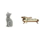 thumbnail image 1 of Estatua de gato, figura de escritorio, sofá en miniatura, banco de madera, decoración de casa de muñecas con material de resina, adecuada para escrito, 1 of 8