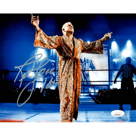 Ric Flair Autographed 8x10 Photo WWE "16x" JSA 228794