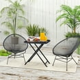 thumbnail image 2 of Outsunny Table Pliante d'Extérieur pour Patio, Table d'Appoint à Carreaux Façon Rotin, Noir, 2 of 10