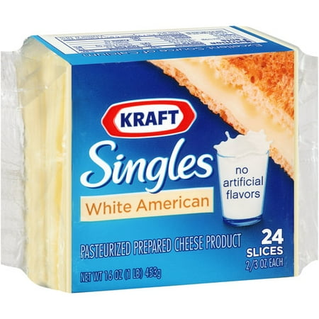 Kraft Singles White American Cheese Slices, 24 ct - Walmart.com