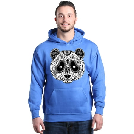 Shop4Ever Men's Skull Panda Day of the Dead Hooded Sweatshirt Hoodie