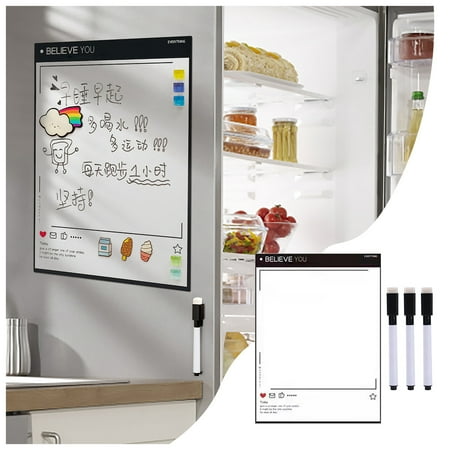 

GATIK Stickers Creative Refrigerator With Badge Cute Message Board Erasable Small Blackboard Household Erasable Memo