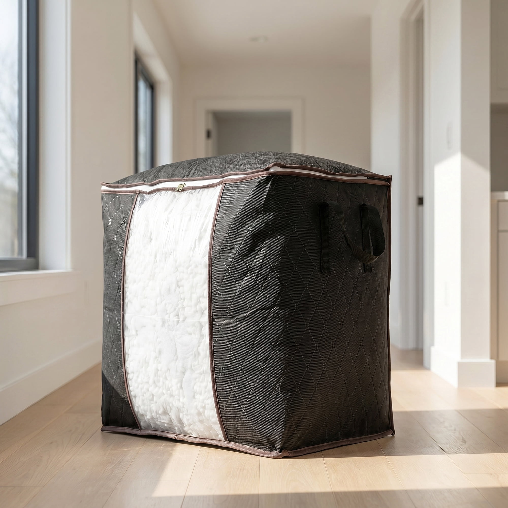 Unique Bargains Moistureproof Storage Sack Portable Side Carry Bag Black 18.9"x11.0"x19.7"