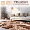 thumbnail image 2 of ODIKA 6' x 9' Machine Washable Non-Slip Area Rug, Abstract Floral High Traffic Rug, Brown, 495026, 2 of 7