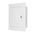 thumbnail image 1 of Panel de acceso para paneles de yeso Uxcell 7x7 pulgadas, cubierta de agujero de pared de marco de aluminio con cerradura de gancho para pared y techo, blanco, 1 of 7