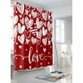 thumbnail image 3 of Red Love Valentines Small Stall Shower Curtain, Waterproof Shower Curtains for Bathroom, White Love Heart Washable Fabric Cloth Bath Curtain for Bathtub Decoration with Hooks 36x78 Inches, 3 of 6