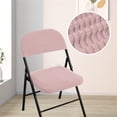 thumbnail image 4 of SUNSIOM Folding Dining Chair Seat and Back Cover Set Solid Color Jacquard Stretch Chair Slipcover Home Decoration, 4 of 6