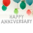 thumbnail image 2 of 16 Inch HAPPY ANNIVERSARY Letters Balloons Decorative Aluminum Film Balloons Set for Wedding Party (Silver), 2 of 9