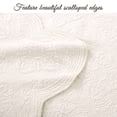 thumbnail image 5 of Cozy Line Victorian Medallion Matelasse Scalloped Edge 100% Cotton 2-Piece Twin Quilt Set, Ivory, 5 of 8