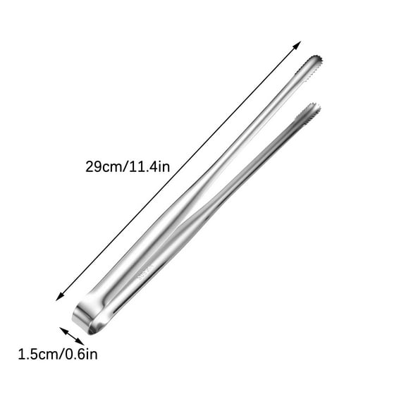 Summercome BBQ Tongs, Korean Barbecue Tongs, Grill Tongs, Kitchen Tongs for Cooking, Stainless Steel Meat Tongs, Heavy Duty Food Tongs, Bread Clip, Ice Tongs (11.4 In)