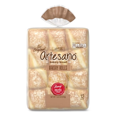 Alfaro's Artesano White Bakery Rolls, 12 count, White Bread, 18 oz Bag