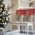 thumbnail image 3 of Red Snowman Christmas Tree Chair Covers Set of 8 Vintage Xmas Gift Winter Snowflake Chair Back Covers Stretch Removable Washable Slipcovers Protector for Dining Room Kitchen Party Decor, 3 of 5