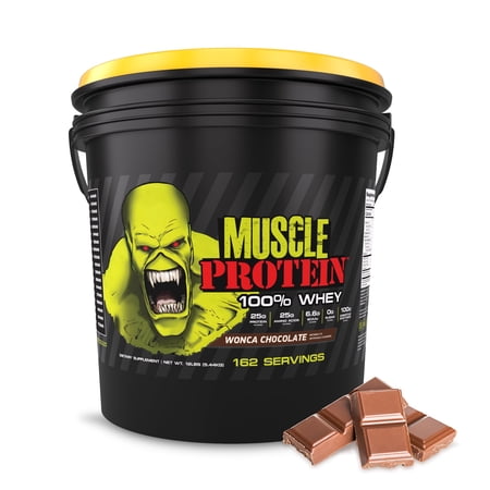Goliath Labs Whey Protein Powder [12 lbs Bucket] Chocolate Flavor, 25g Protein, 25g Amino Acids, 6.6g BCAAs Per Serving, Diet & Sports Nutrition
