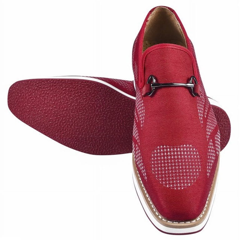 LIBERTYZENO Mens Classic Formal Shoes Slip On Loafers, Red  display picture 2