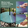 thumbnail image 5 of Round Outdoor Tablecloth with Umbrella Hole and Zipper, Teal Purple Ombre Tablecloth with Elastic Waterproof, Modern Art Abstract Aesthetics Patio Table Covers for 55" - 60" Picnic Pool Tables, 5 of 9