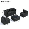 thumbnail image 2 of MRUAKA 5 Pieces Patio Conversation Set, Outdoor Sectional PE Rattan Wicker Furniture Seat,BLACK, 2 of 6