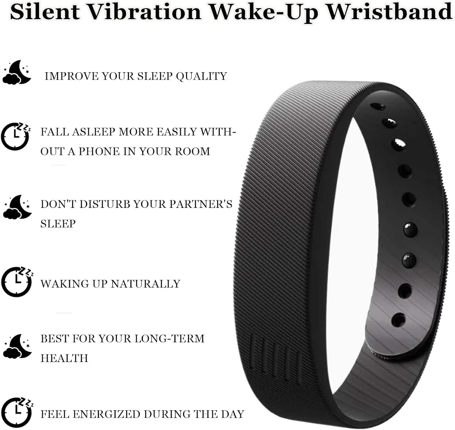 Rise Alarm Band, Alarm Clock Watch, Silent Vibration Wake-Up Wristband for Deep Sleepers, Snooze-Free Smart Watch for Men and Women (Black) - Walmart.com Rise Alarm Band, Alarm Clock Watch, Silent Vibration Wake-Up Wristband for Deep Sleepers, Snooze-Free Smart Watch for Men and Women (Black) - Walmart.com