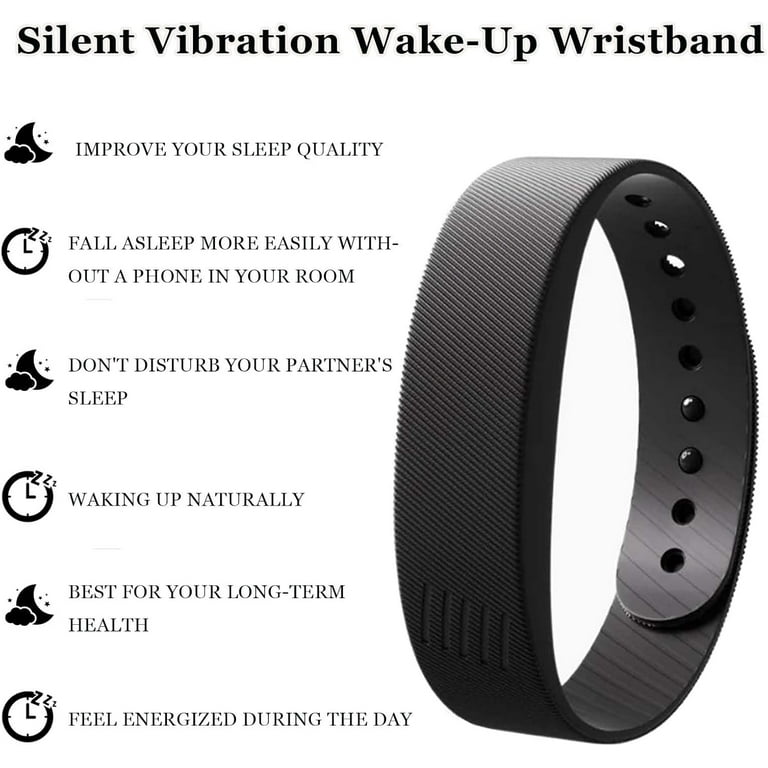 Rise Alarm Band, Alarm Clock Watch, Silent Vibration Wake-Up Wristband for  Deep Sleepers, Snooze-Free Smart Watch for Men and Women (Black)