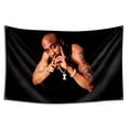 thumbnail image 1 of Tapiz con diseño de bandera de Tupac Shakur, diseño de anime, 90 x 150 cm, poliéster, 1 of 1