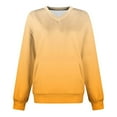 thumbnail image 3 of JUSLIO Tops for Women Relaxed Fit with Pockets Sweatshirts Graphic Long Sleeve V Neck Sweatshirts Yellow M, 3 of 5