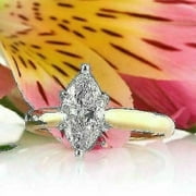 VIRAJ GEMS 1.33 Ct Solitaire Diamond Engagement Rings 14kt Yellow Gold Marquise Cut Size 5