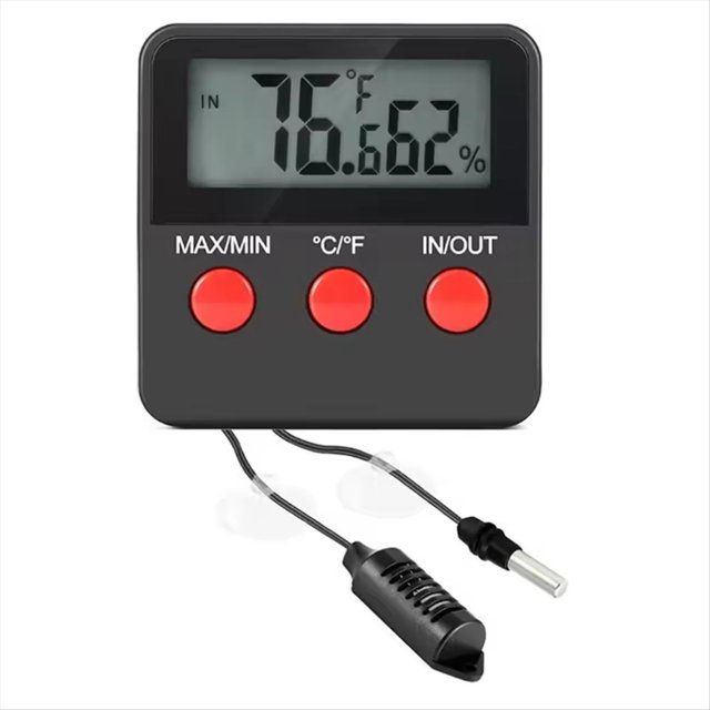 Breeding Box Temperature and Humidity Meter Reptile Pet Thermometer Stable Suction Cup Convenient and Practical Number