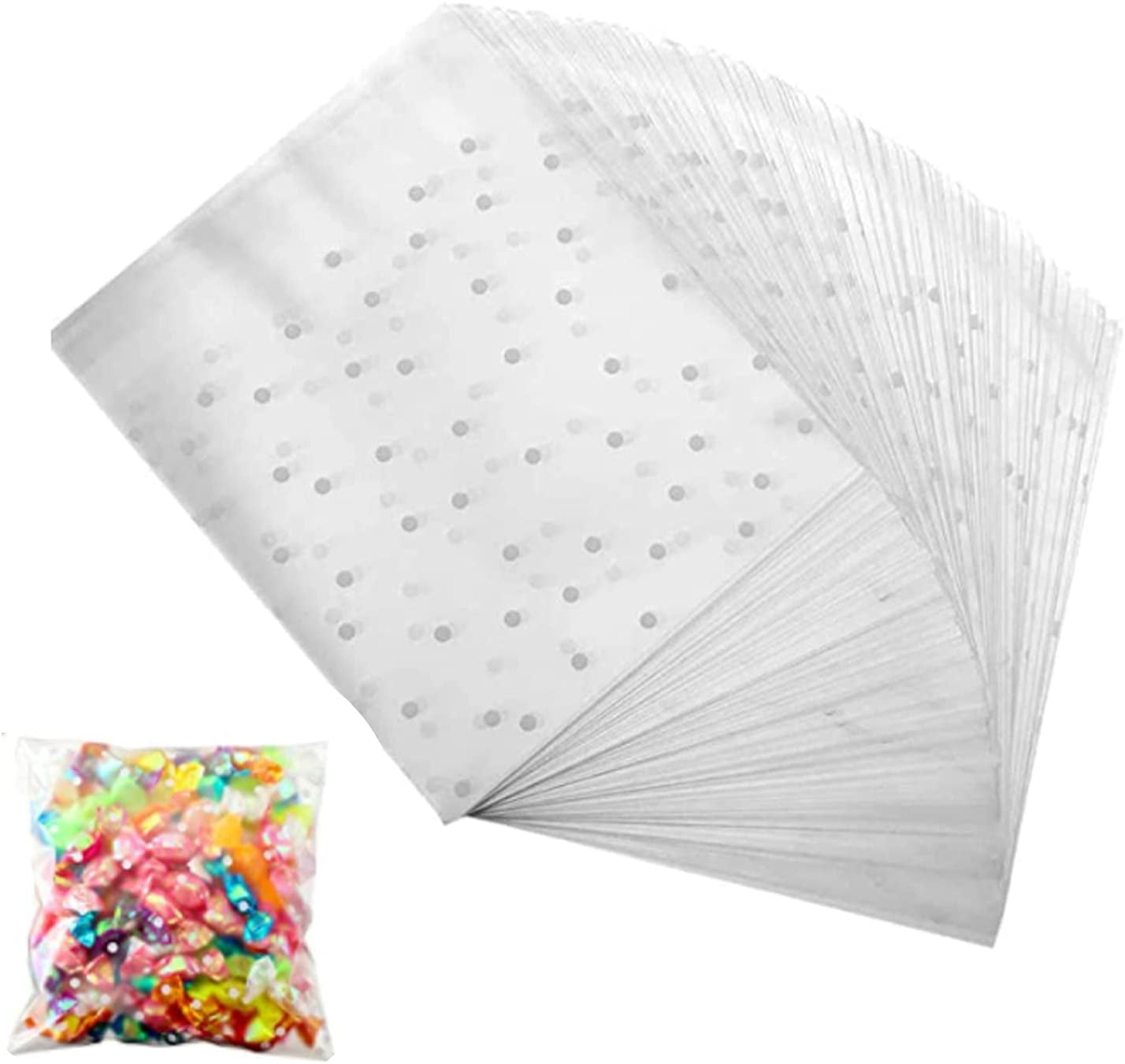 Cookie Bags 200 Pcs 5.5″ x 5.5 ″Self Adhesive Cookie Bags Cellophane