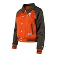 thumbnail image 2 of Women's New Era Orange Cleveland Browns Coaches Raglan Full-Snap Jacket, 2 of 3
