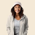 thumbnail image 4 of Dalix Smile Face Embroidered Fleece Zip Washed Hoodie Cold Fall Winter Women in Bone 2XL XX-Large, 4 of 5